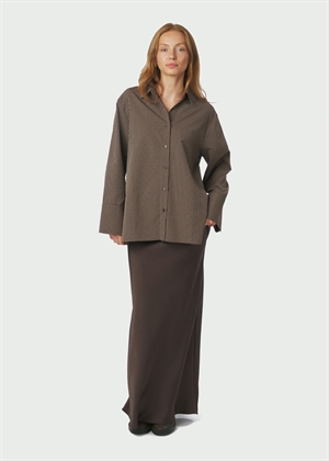 Dita striped line skjorte Dark Brown Neo Noir 